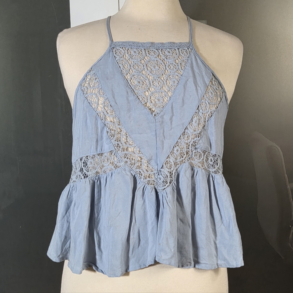 La Hearts Light Blue Lace Camisole